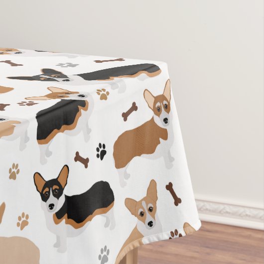 Corgi Dog Paws en Botten Tablecloth Tafelkleed (Voorbeeld)