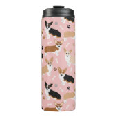 Corgi Dog Paws en Botten Thermal Tumbler Thermosbeker (Voorkant)