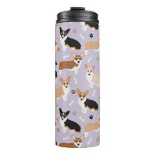 Corgi Dog Paws en Botten Thermal Tumbler Thermosbeker