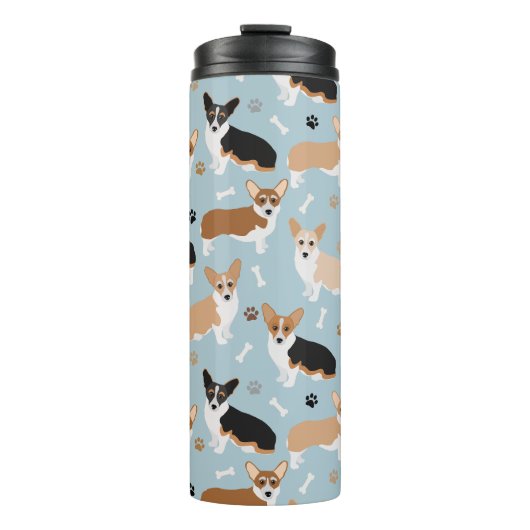 Corgi Dog Paws en Botten Thermosbeker (Voorkant)