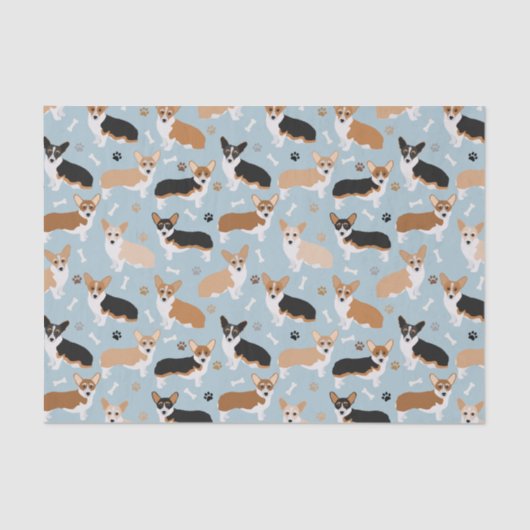Corgi Dog Paws en Botten Tissuepapier (Voorkant)
