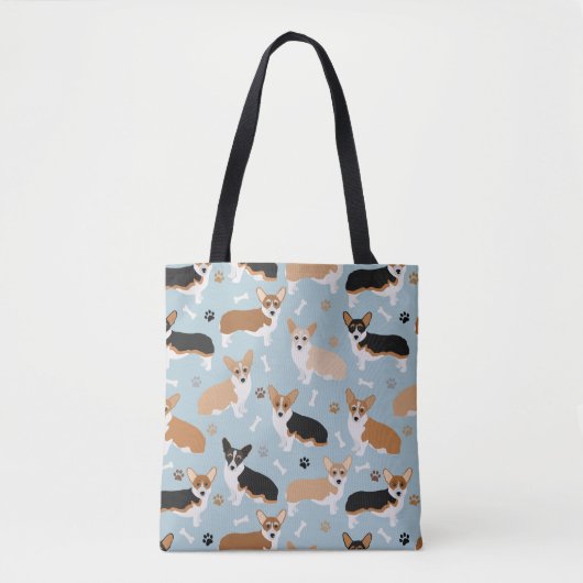 Corgi Dog Paws en Botten Tote Bag (Voorkant)