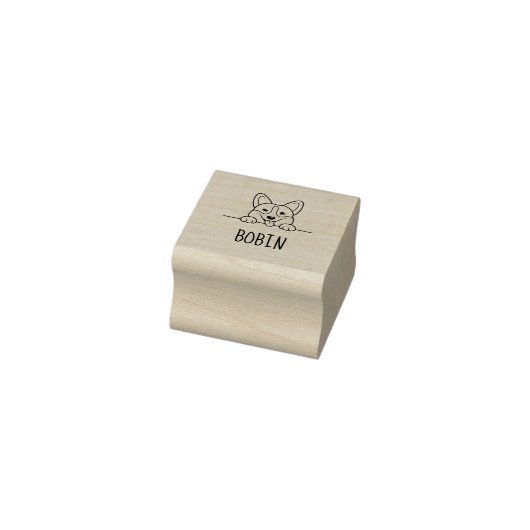Corgi Dog Pet Aangepaste Naam Rubberstempel (Stempel)