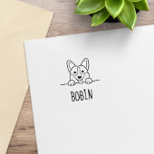 Corgi Dog Pet Aangepaste Naam Rubberstempel