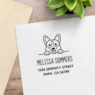 Corgi Dog Pet Adres Rubberstempel