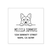 Corgi Dog Pet Adres Rubberstempel (Afrduk)