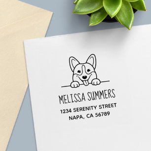 Corgi Dog Pet Adres Zelfinktende Stempel