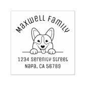 Corgi Dog Pet Arch Familieadres Zelfinktende Stempel (Design)