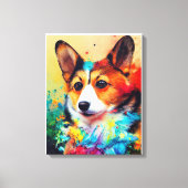 Corgi Dog Pet Leuke Schattige Dierenmetgezel Canvas Afdruk (Voorkant)