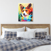 Corgi Dog Pet Leuke Schattige Dierenmetgezel Canvas Afdruk (Insitu (Slaapkamer))