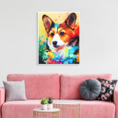 Corgi Dog Pet Leuke Schattige Dierenmetgezel Canvas Afdruk (Insitu (Woonkamer))