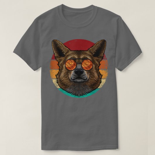  Corgi Dog Pet Puppy Retro 80 stijl T-shirt (Design voorkant)