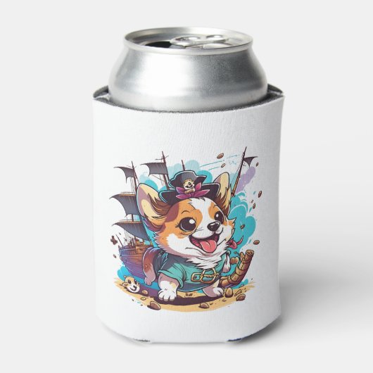 Corgi Dog Pirate Blikjeskoeler (Blikje Voorkant)