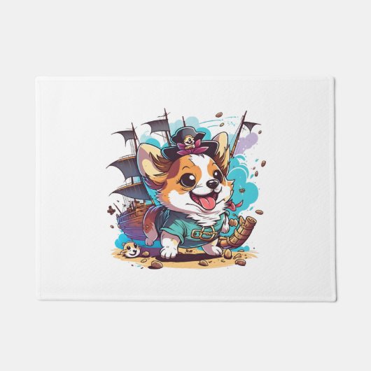 Corgi Dog Pirate Deurmat (Voorkant)