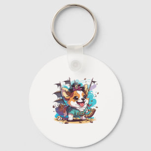 Corgi Dog Pirate Sleutelhanger