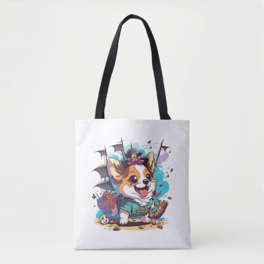 Corgi Dog Pirate Tote Bag (Voorkant)