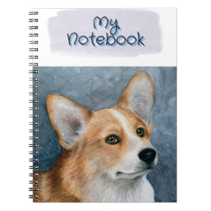 Corgi Dog portret 89 art Notitieboek