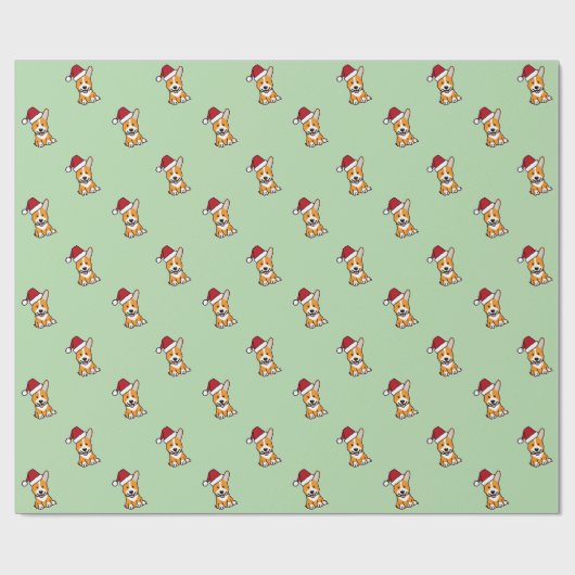 Corgi dog puppy Pembroke Welsh Christmas Santa Cadeaupapier (Vlak)