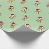 Corgi dog puppy Pembroke Welsh Christmas Santa Cadeaupapier (Hoek)