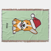 Corgi dog puppy Pembroke Welsh Christmas Santa hat Deken (Voorkant)