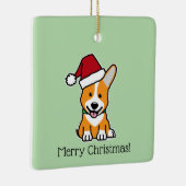Corgi dog puppy Pembroke Welsh Christmas Santa hat Keramisch Ornament (Rechts)