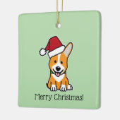 Corgi dog puppy Pembroke Welsh Christmas Santa hat Keramisch Ornament (Links)