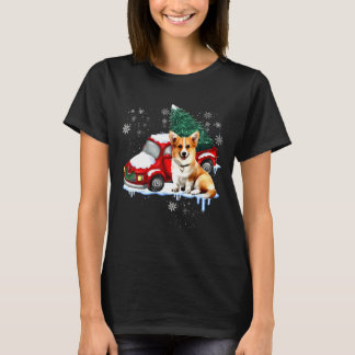 Corgi Dog Red Truck Kerstmis Pajama Long T-shirt
