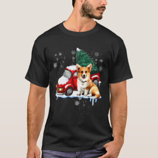 Corgi Dog Red Truck Kerstmis Pajama Long T-shirt