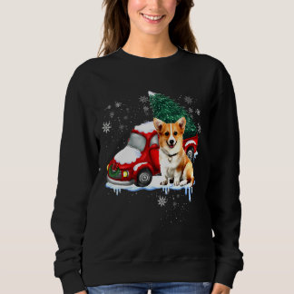 Corgi Dog Red Truck Kerstmis Pajama Long Trui