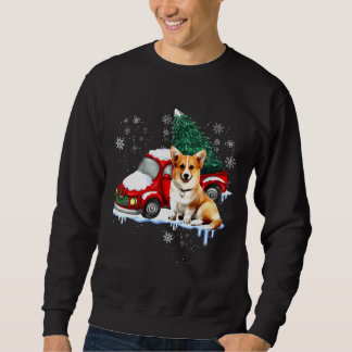 Corgi Dog Red Truck Kerstmis Pajama Long Trui
