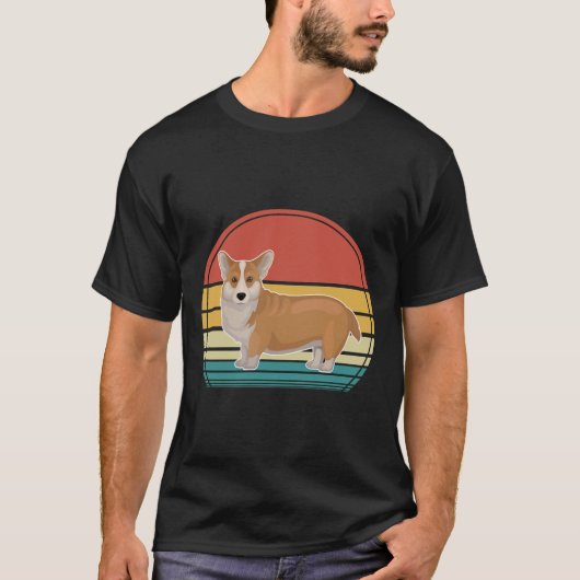 Corgi Dog Retro 20 T-shirt (Voorkant)