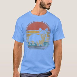 Corgi Dog Retro 60s 70s Funny Corgi Loves T-shirt