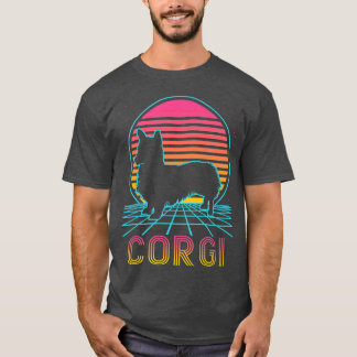 Corgi Dog Retro 80s Vaporgolf Puppy Lover T-shirt