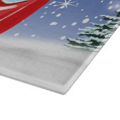 Corgi Dog rijdt met sneeuwkerst Snijplank (Hoek)