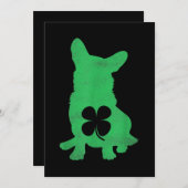 Corgi Dog Shamrock Irish Saint Patricks Day Feestdagenkaart (Voorkant / Achterkant)