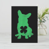 Corgi Dog Shamrock Irish Saint Patricks Day Feestdagenkaart (Staand voorkant)