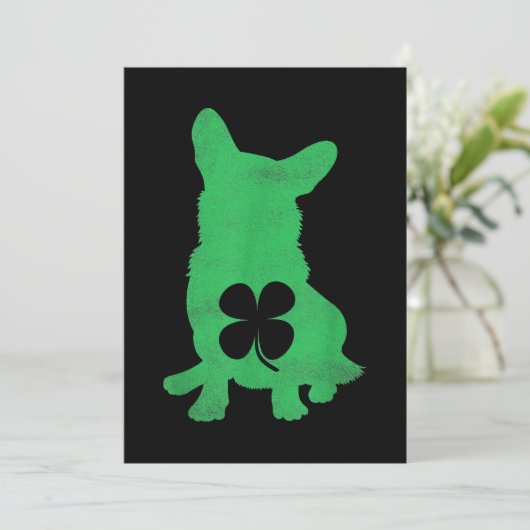 Corgi Dog Shamrock Irish Saint Patricks Day Feestdagenkaart (Staand voorkant)