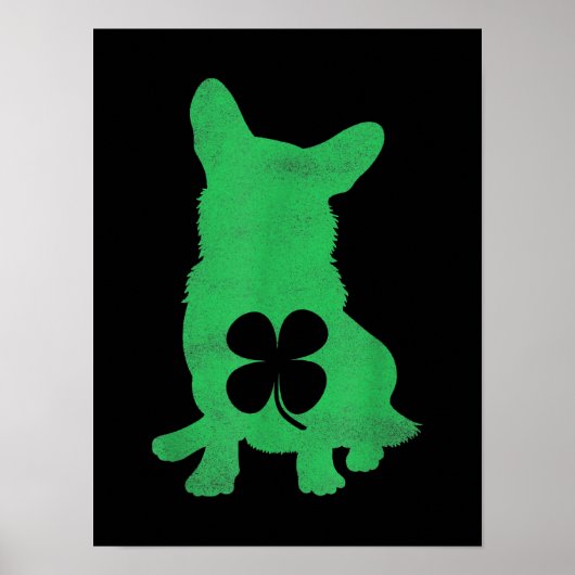 Corgi Dog Shamrock Irish Saint Patricks Day Poster (Voorkant)