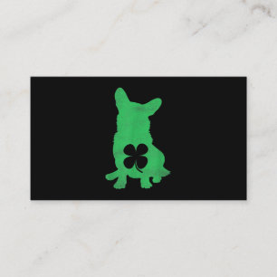 Corgi Dog Shamrock Irish Saint Patricks Day Visitekaartje