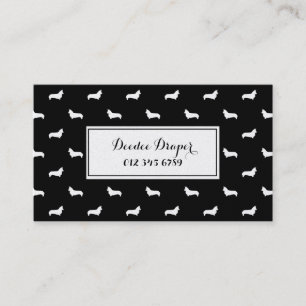 Corgi Dog Silhouette Black en Gold visitekaartje