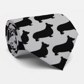 Corgi Dog Silhouette Stropdas (Opgerold)