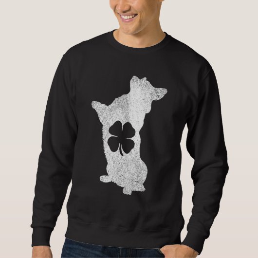 Corgi Dog St. Patrick S Day Shamrock Clover Irish Trui (Voorkant)