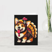 Corgi Dog Turkije Thanksgiving Kostuum Vrouwen Man Kaart (Voorkant)
