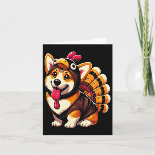 Corgi Dog Turkije Thanksgiving Kostuum Vrouwen Man Kaart