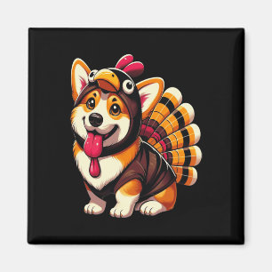 Corgi Dog Turkije Thanksgiving Kostuum Vrouwen Man Magneet