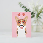 Corgi Dog Valentijnsdag Briefkaart (Staand voorkant)