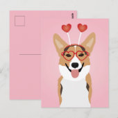 Corgi Dog Valentijnsdag Briefkaart (Voorkant / Achterkant)