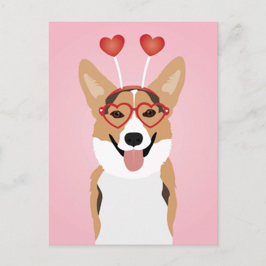Corgi Dog Valentijnsdag Briefkaart (Voorkant)