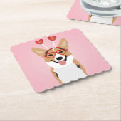 Corgi Dog Valentijnsdag Kartonnen Onderzetters (Gebogen)