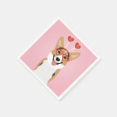 Corgi Dog Valentijnsdag Servet (Hoek)